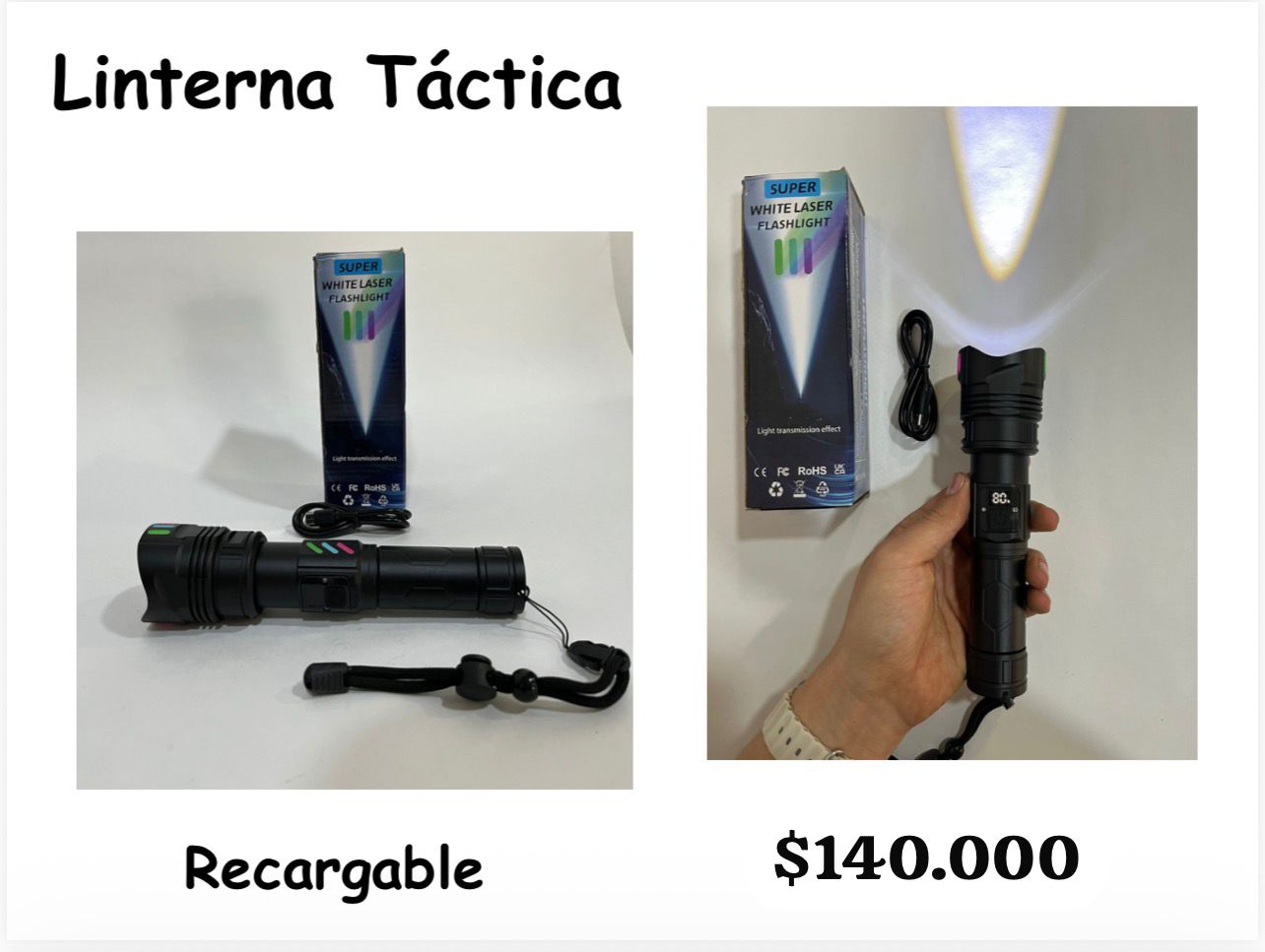 Linterna Tactica Recargable