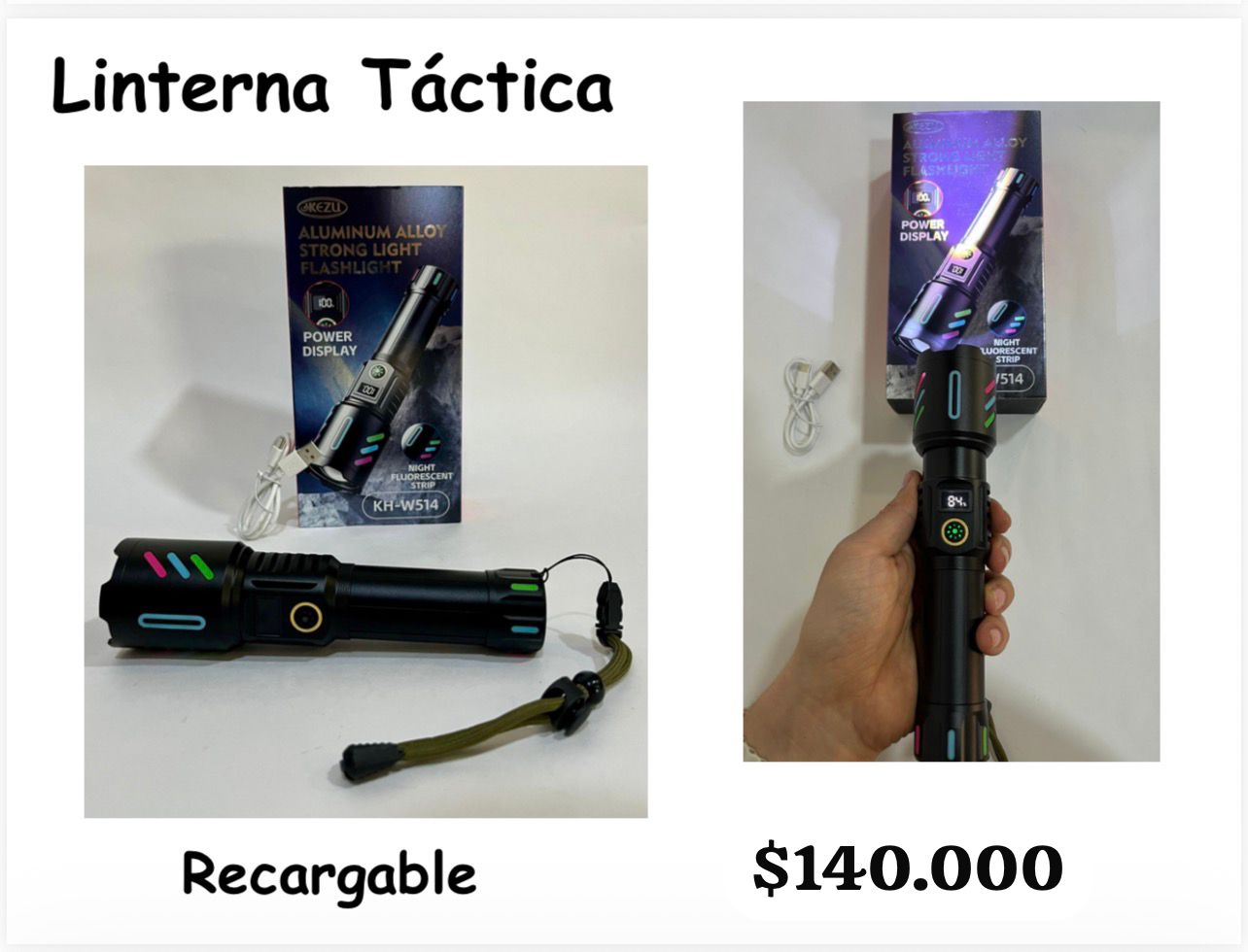 Linterna Tactica Recargable