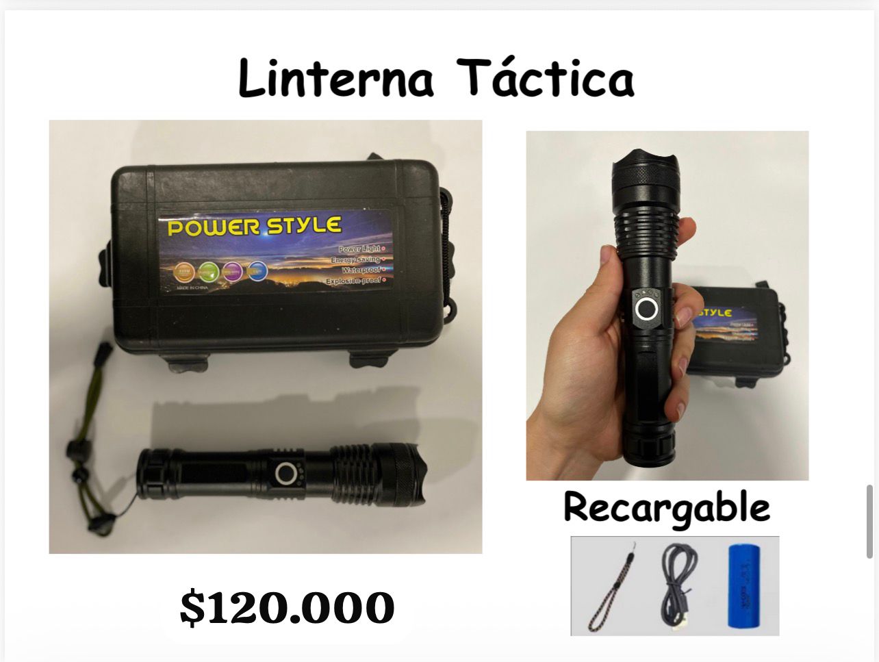 Linterna Tactica Recargable