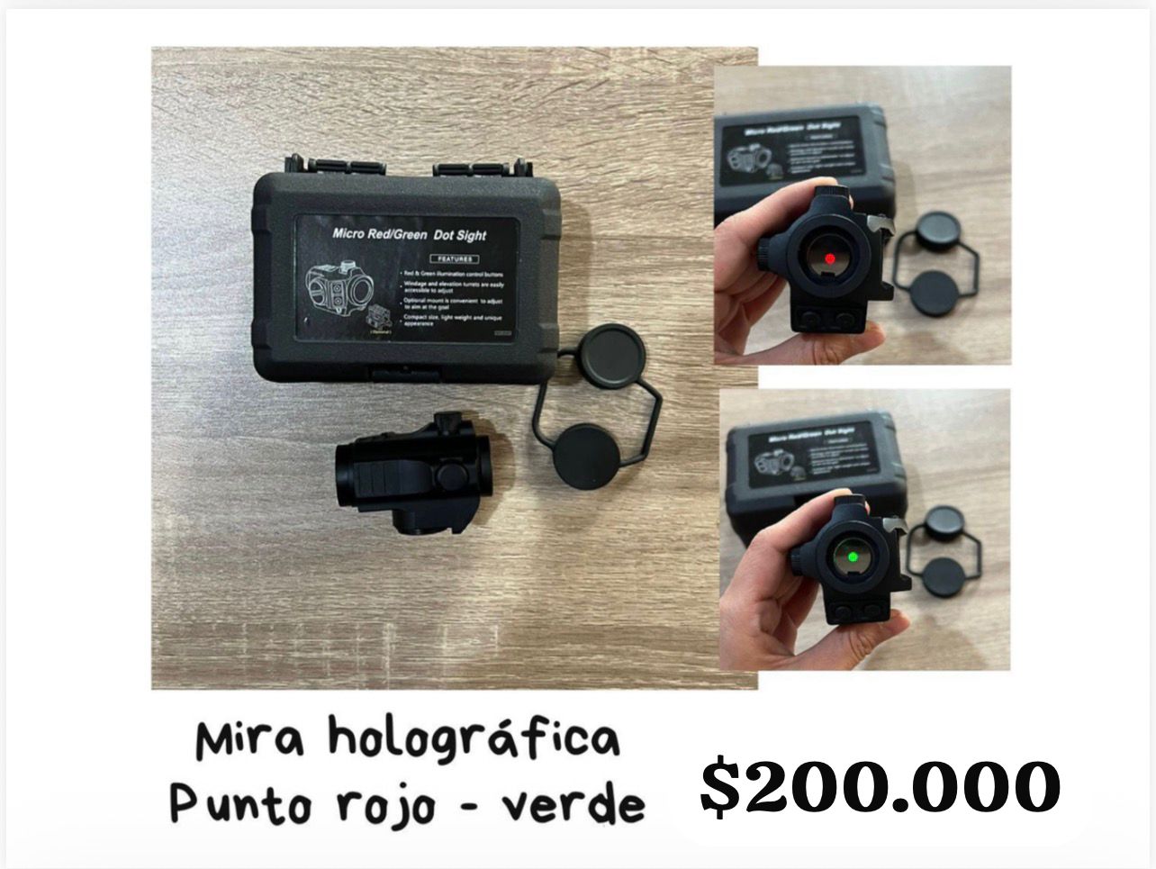 Mira Holográfica Rojo y Verde